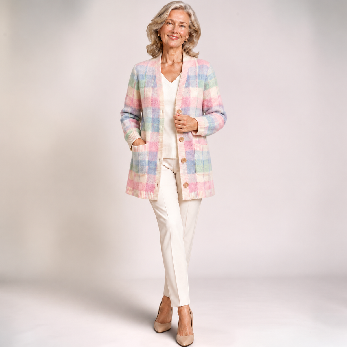 Grace soft light grey studio background with natural depth and shadow
