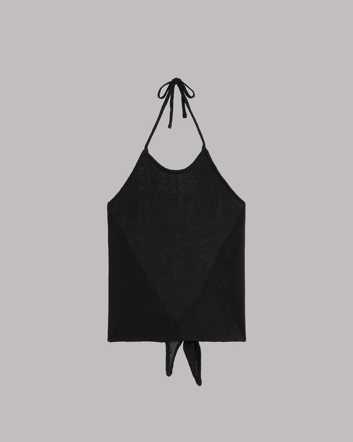 The Black Knotted Knit Top