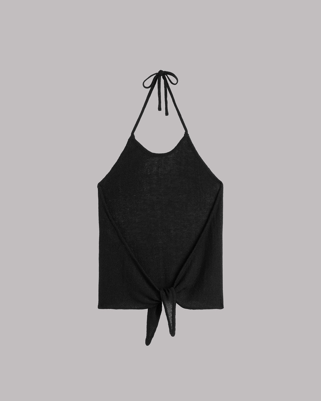 The Black Knotted Knit Top