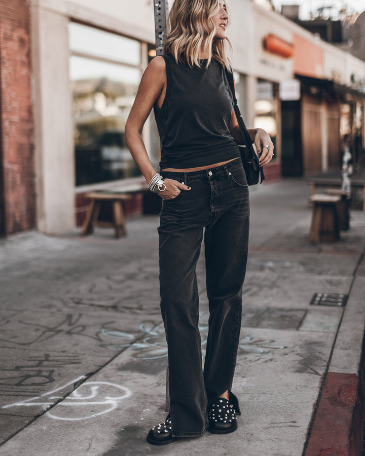 The Dark Draped Tank Top
