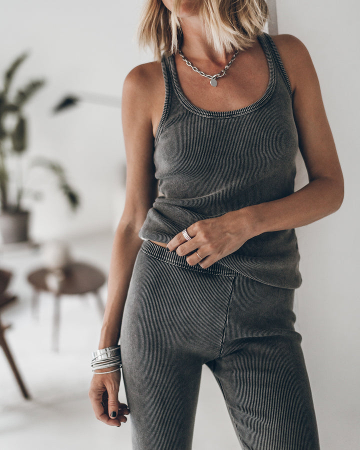 The Dark Ribbed Tank Top