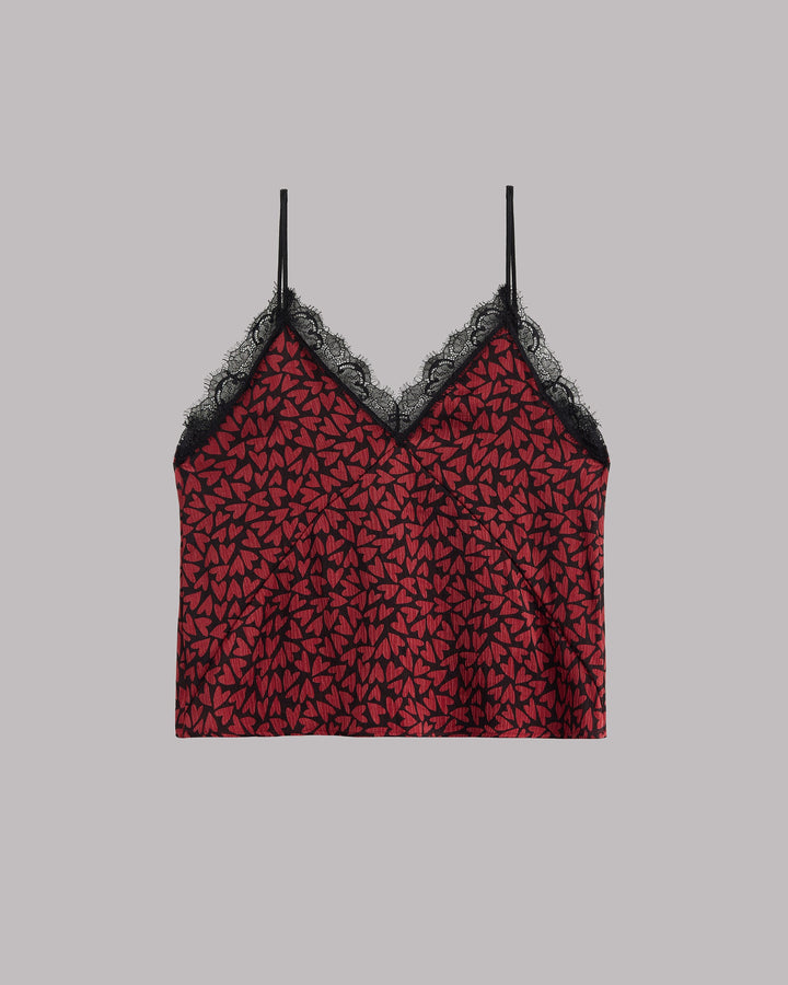 The Red Hearts Crinkle Top