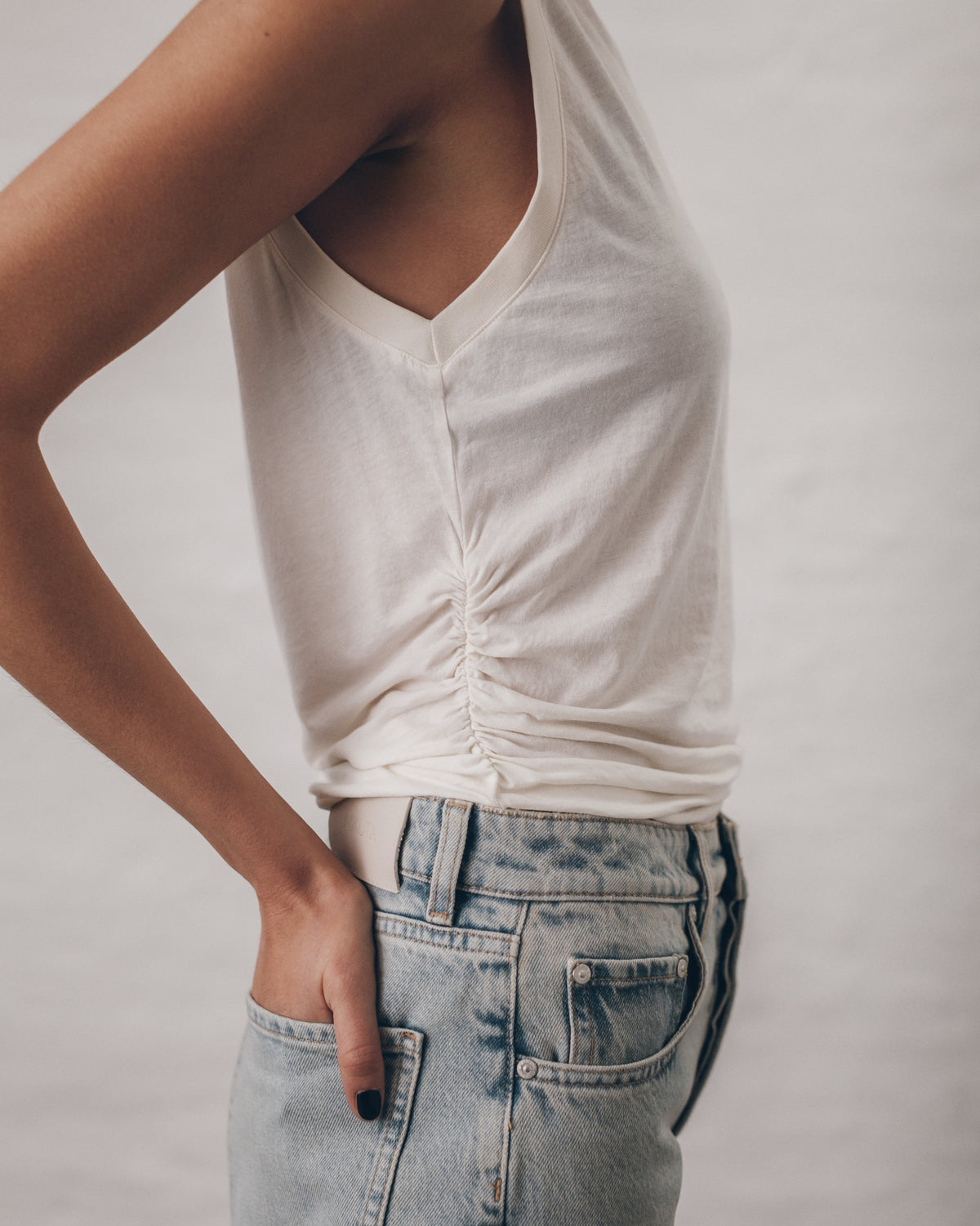 The White | Draped Tank Top