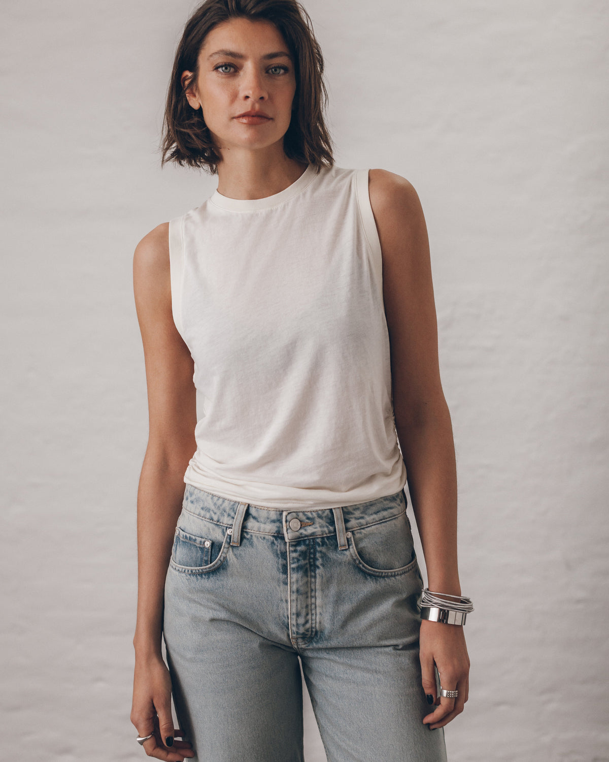 The White | Draped Tank Top