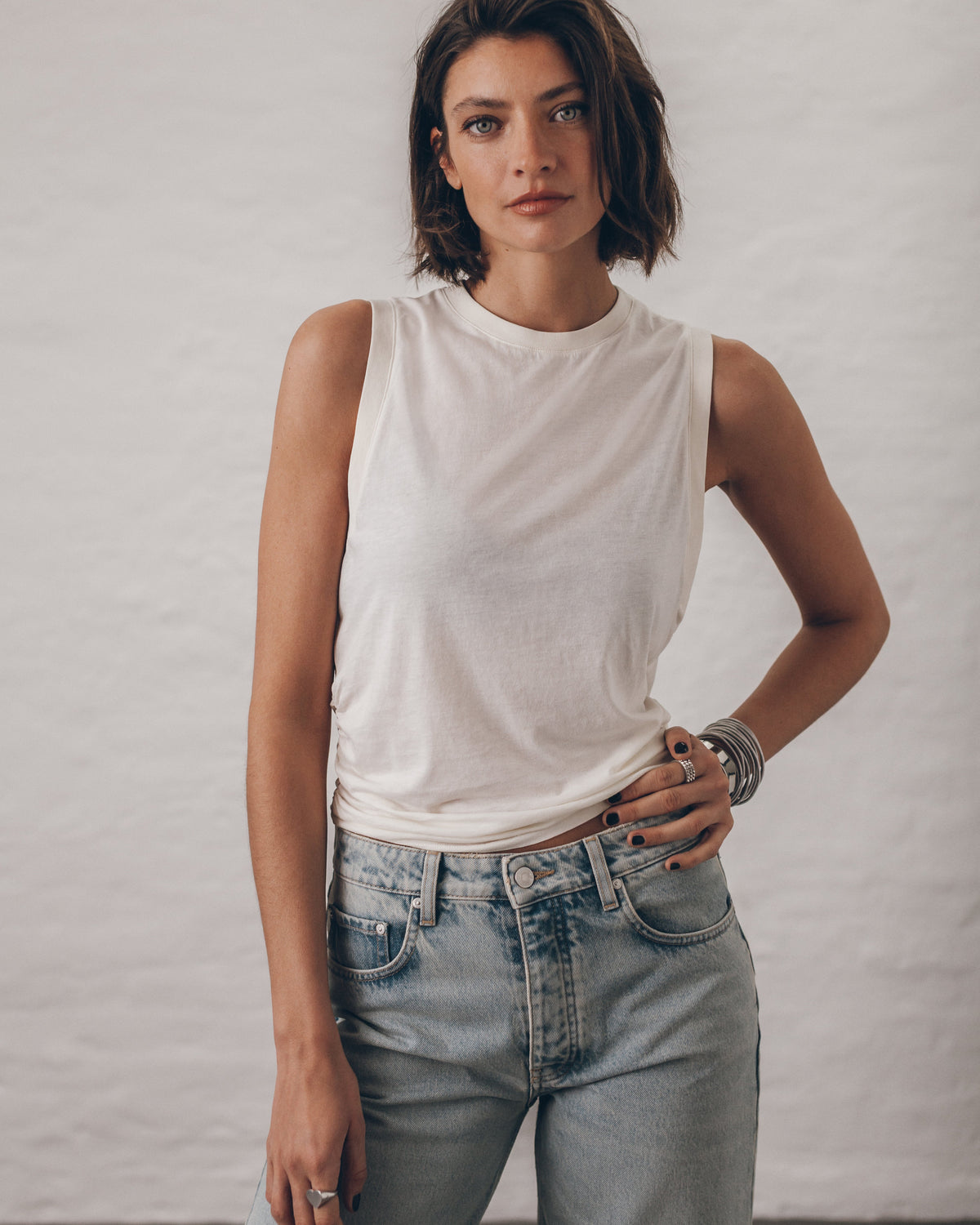 The White | Draped Tank Top