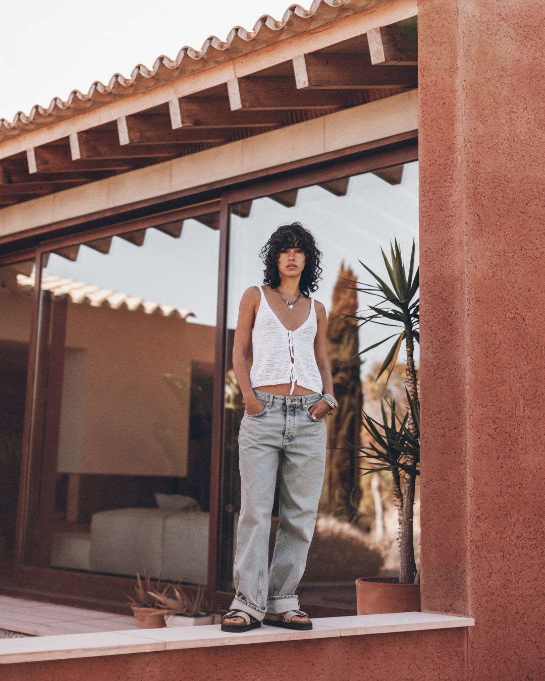 The White Knitted Vest Top