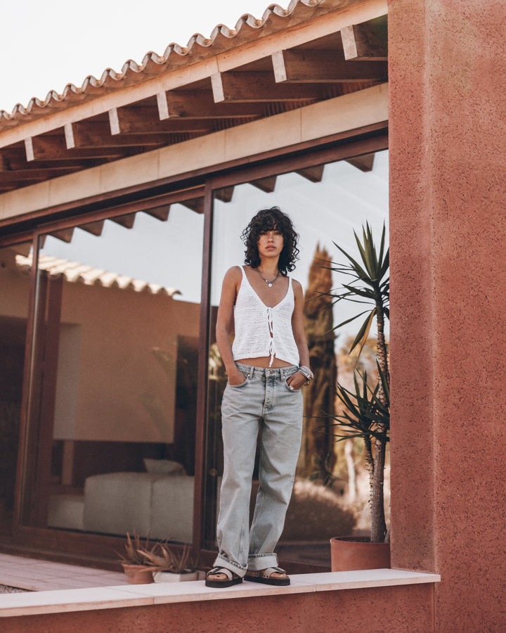 The White Knitted Vest Top