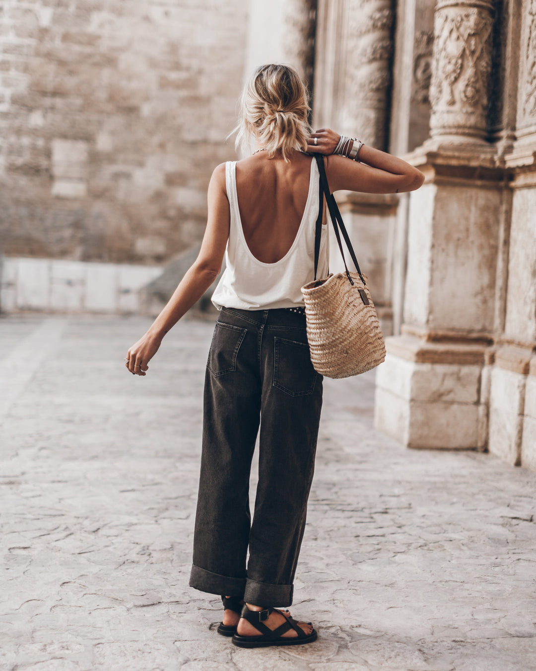 The White Low Back Base Tank Top