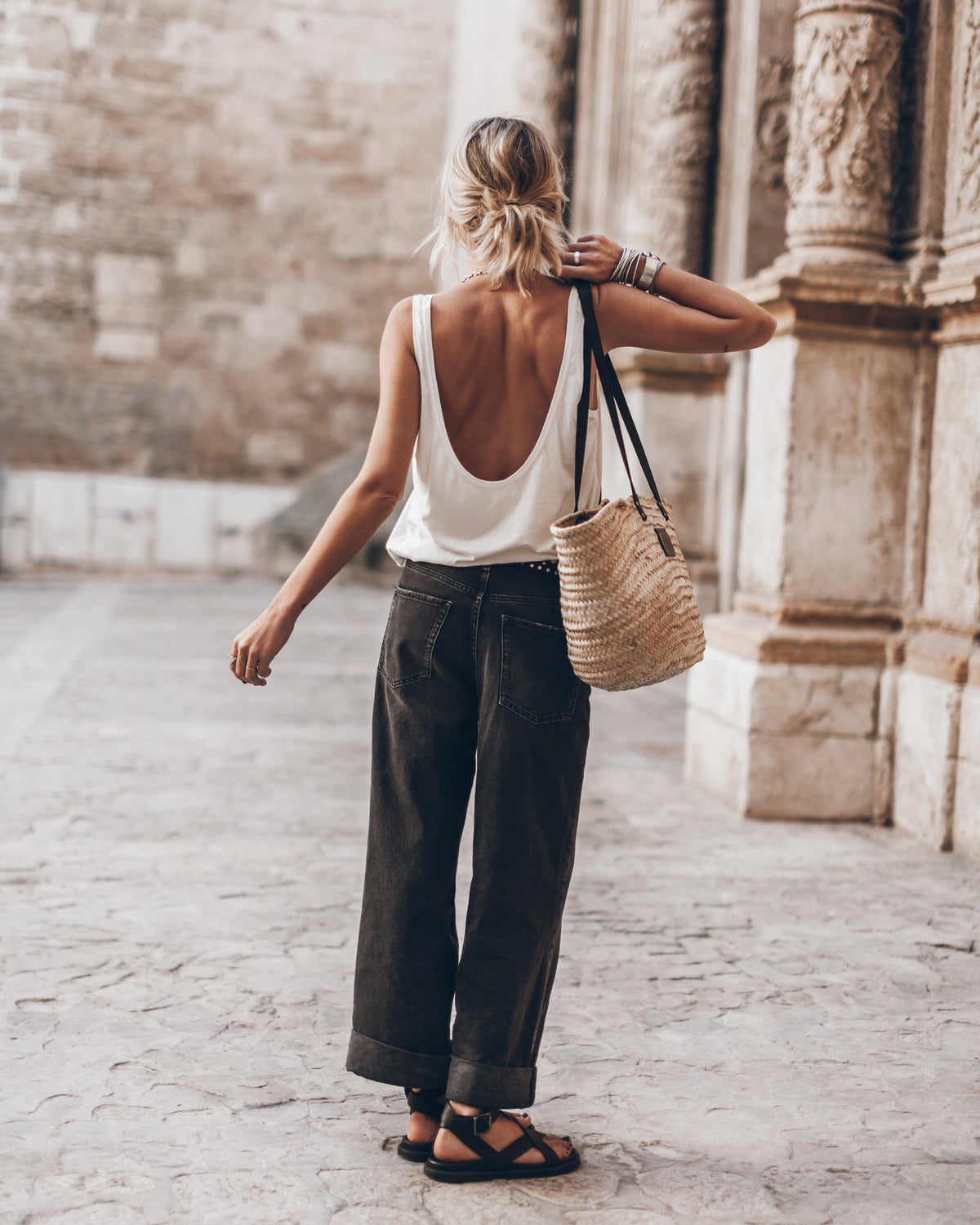 The White | Low Back Tank Top