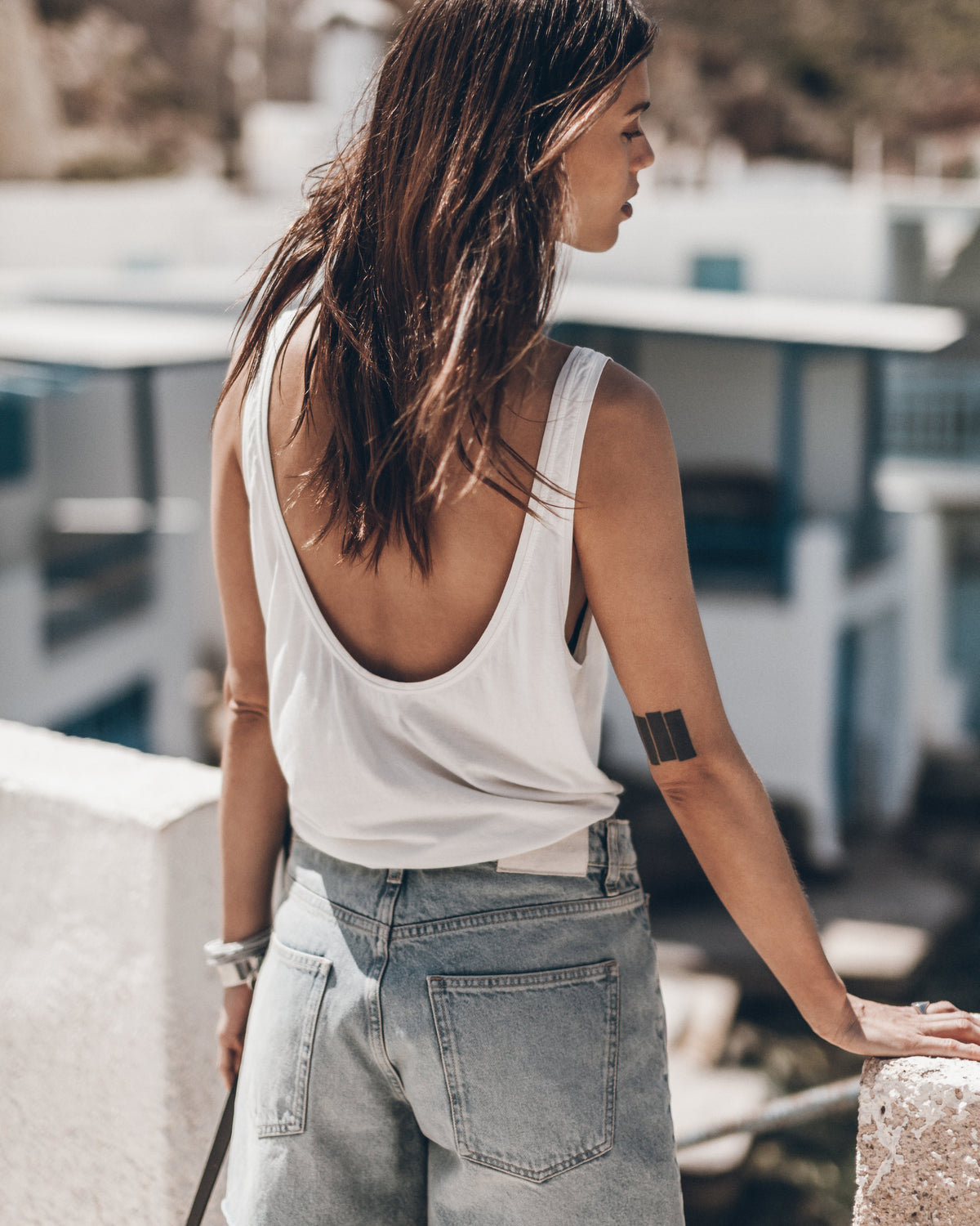 The White | Low Back Tank Top