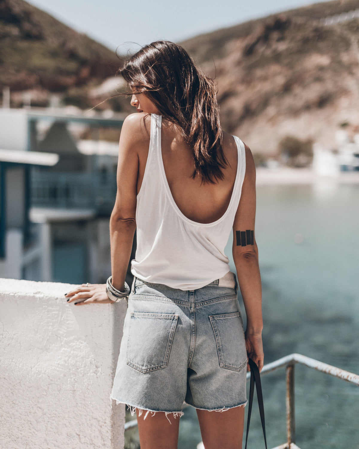 The White | Low Back Tank Top