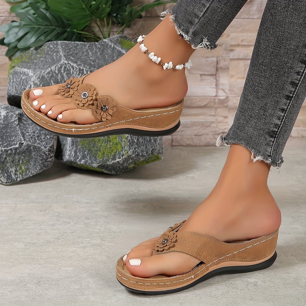 Rosa | Floral Wedge Sandals