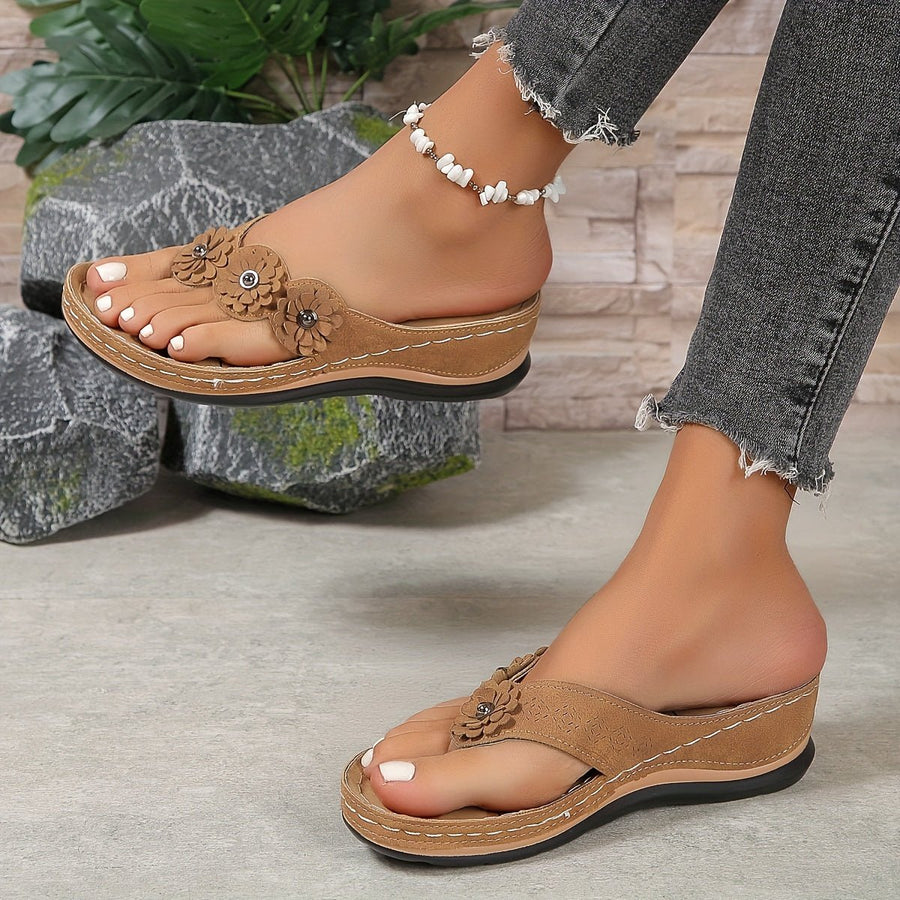 Rosa | Floral Wedge Sandals