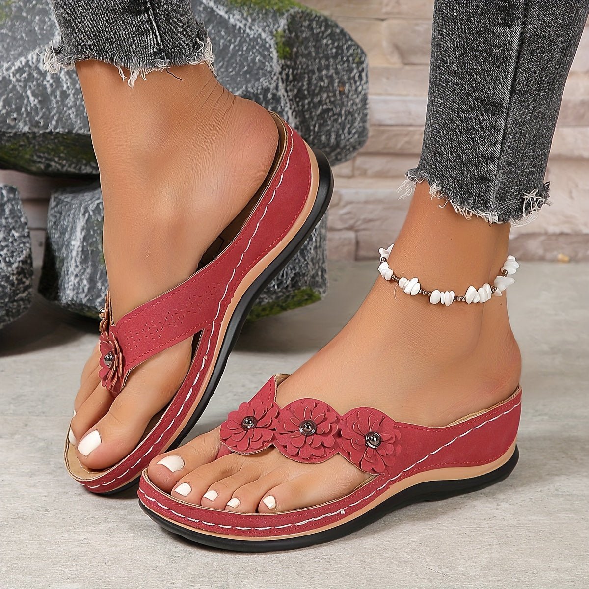 Rosa | Floral Wedge Sandals
